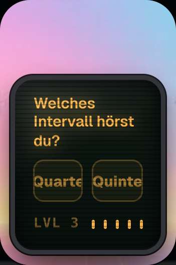 Gehör-Trainer mit Intervall-Frage