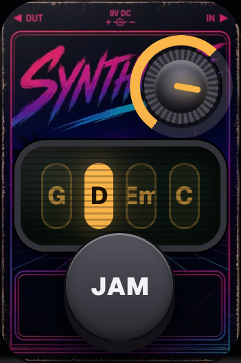 Jam-Maschine mit Akkordanzeige und JAM-Knopf